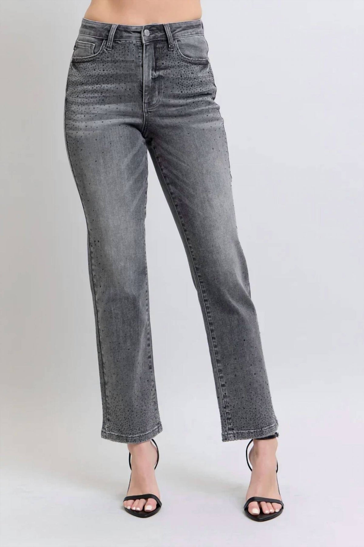 Judy Blue - Rhinestone Detail Straight Jeans