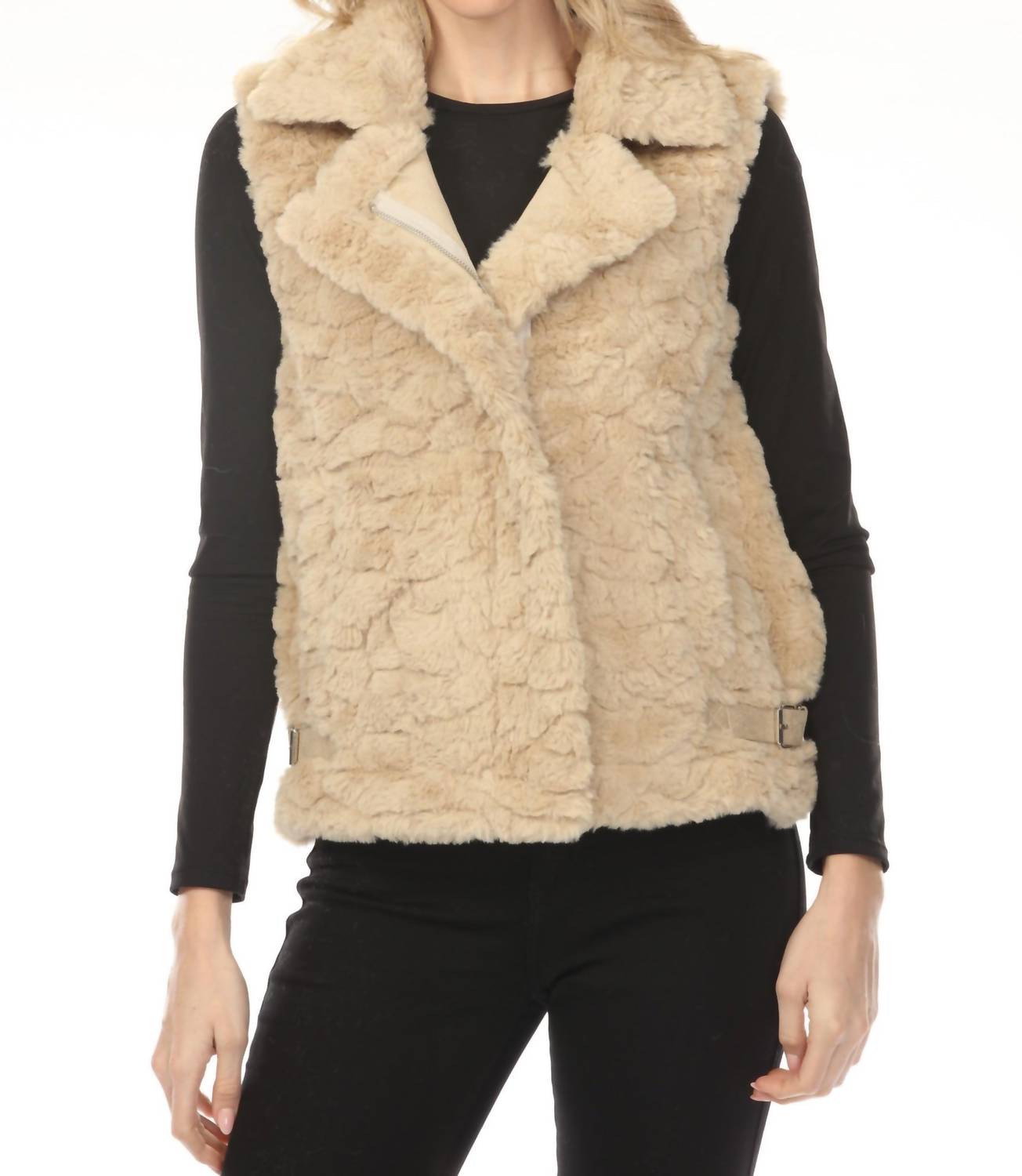 Metric Knits - Faux Fur Zip Up Vest