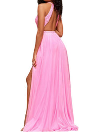 Sherri Hill - Halter Slit Prom Dress