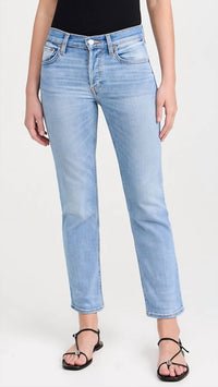 Re/Done - Mid Rise Stove Pipe Denim Jeans