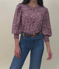 Nation Ltd - Loren Smocked Peasant Tee