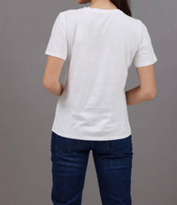 MAJESTIC FILATURES Organic Cotton Silk Touch Vneck Tee in sanguine - women's t-shirt - alternate view