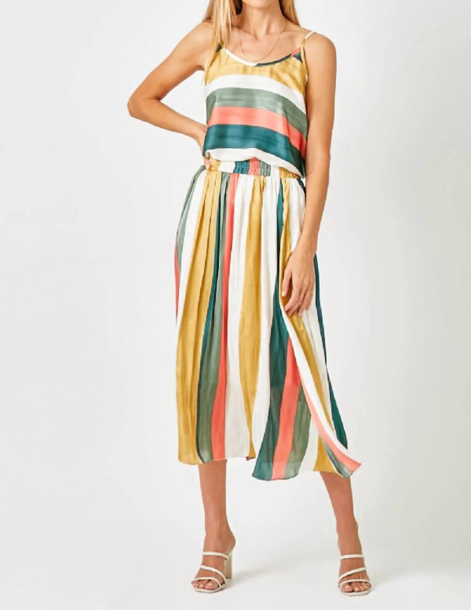 Mystree - Pleated Strip Skirt