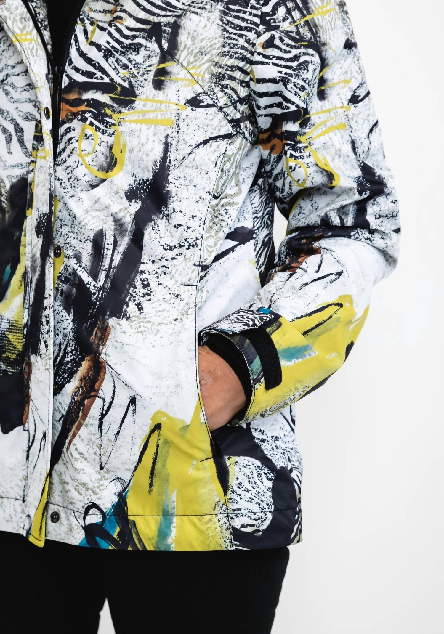Safari Escape Soft Shell Laminated Abstract Art Coat