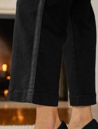 Frank & Eileen Westport Illusion Wide Leg Pull-on Jean in black tuxedo 2 - women's jeans - alternate view