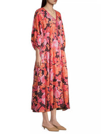 Johnny Was Becca Dolman Tiered Dress in multi - women's dress - detail view