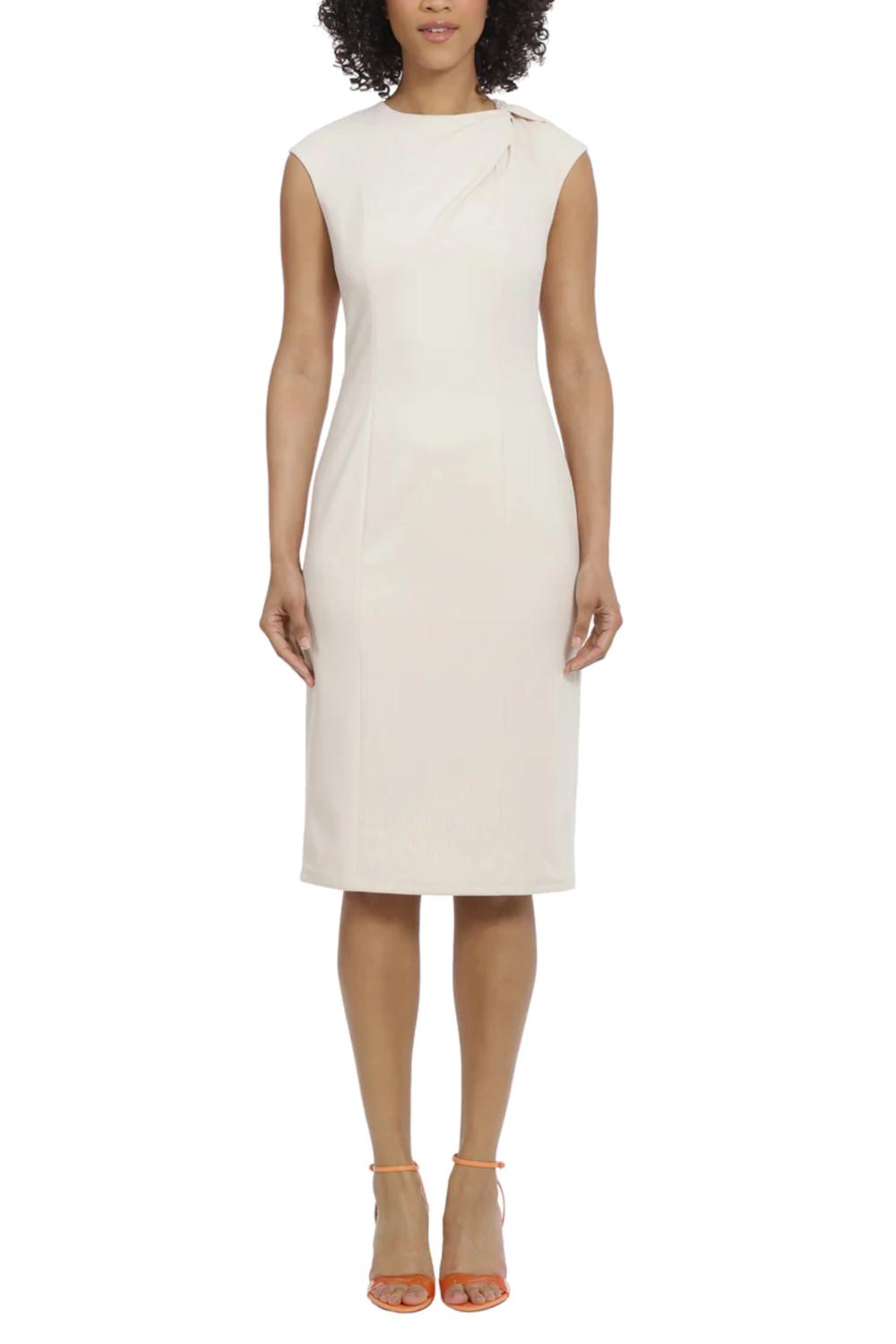 Maggy London - Sleeveless Twisted Knot Midi Dress