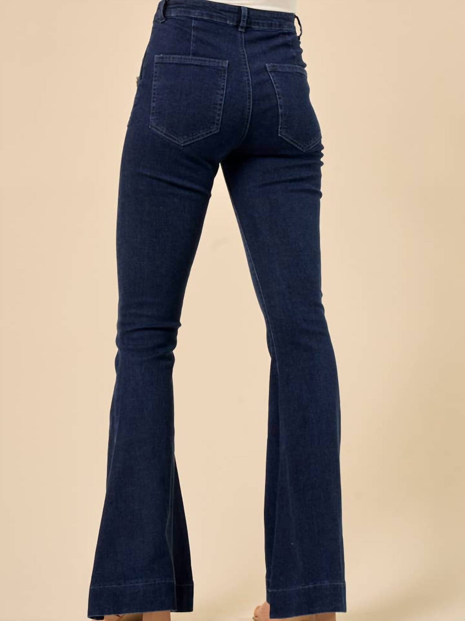 Saints & Hearts - Western Denim Flares With Side Buttons