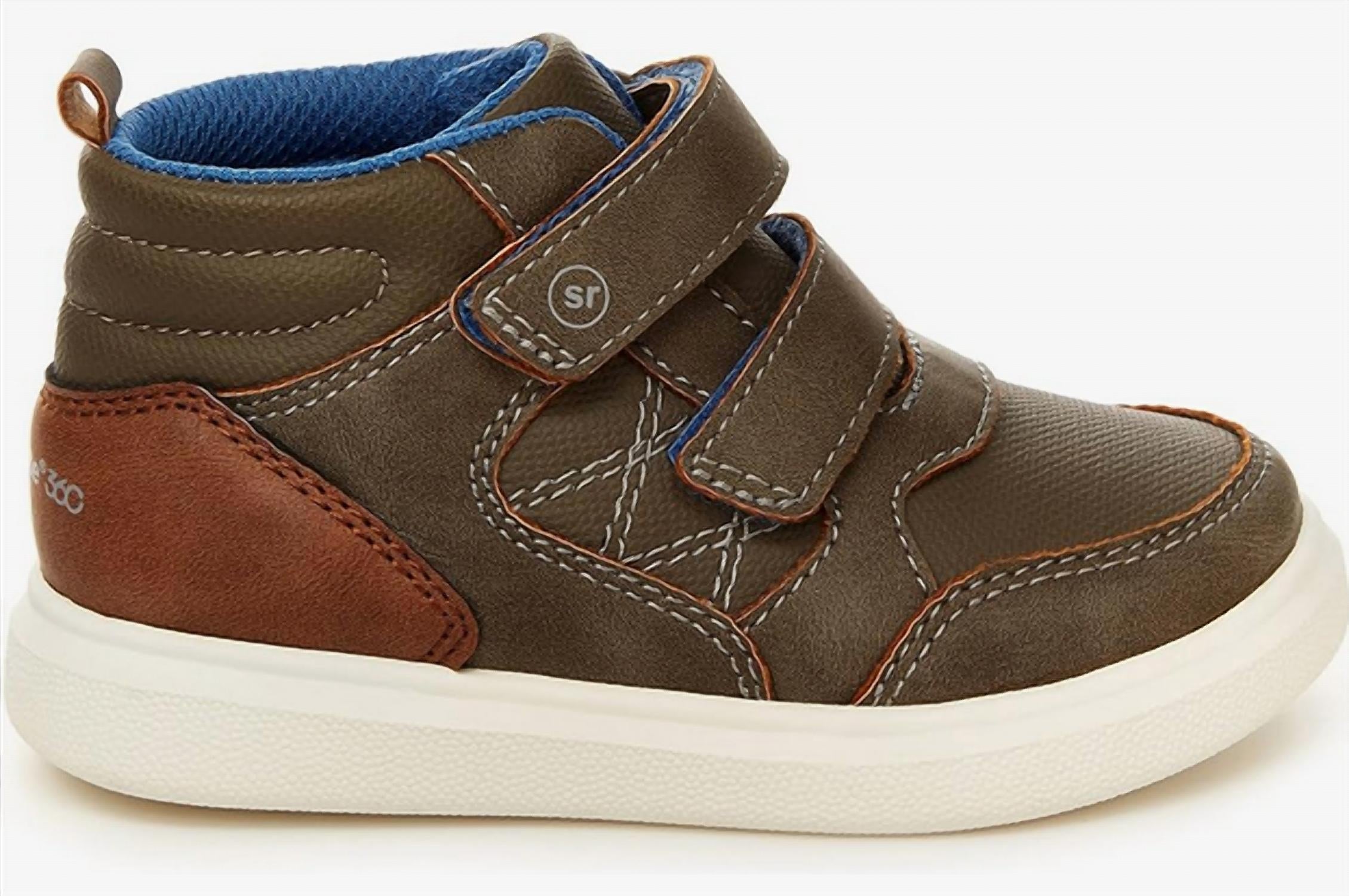 Stride Rite Little Kid's Cedric Sneaker in brown - kids' sneaker - detail view