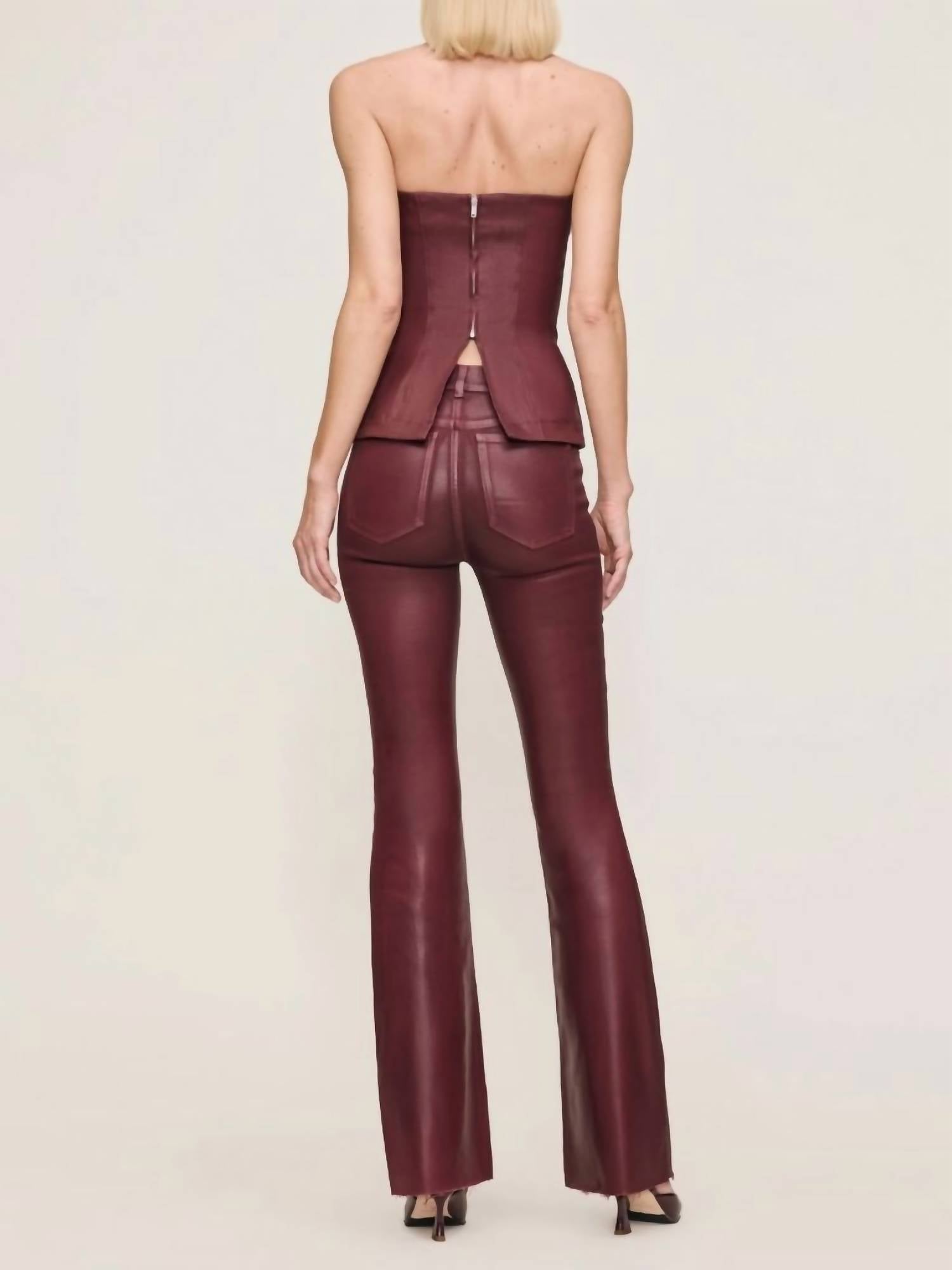 DL1961 - Women's Bridget High Rise Boot Cut Jeans in saffron coated - women's jeans - alternate view
