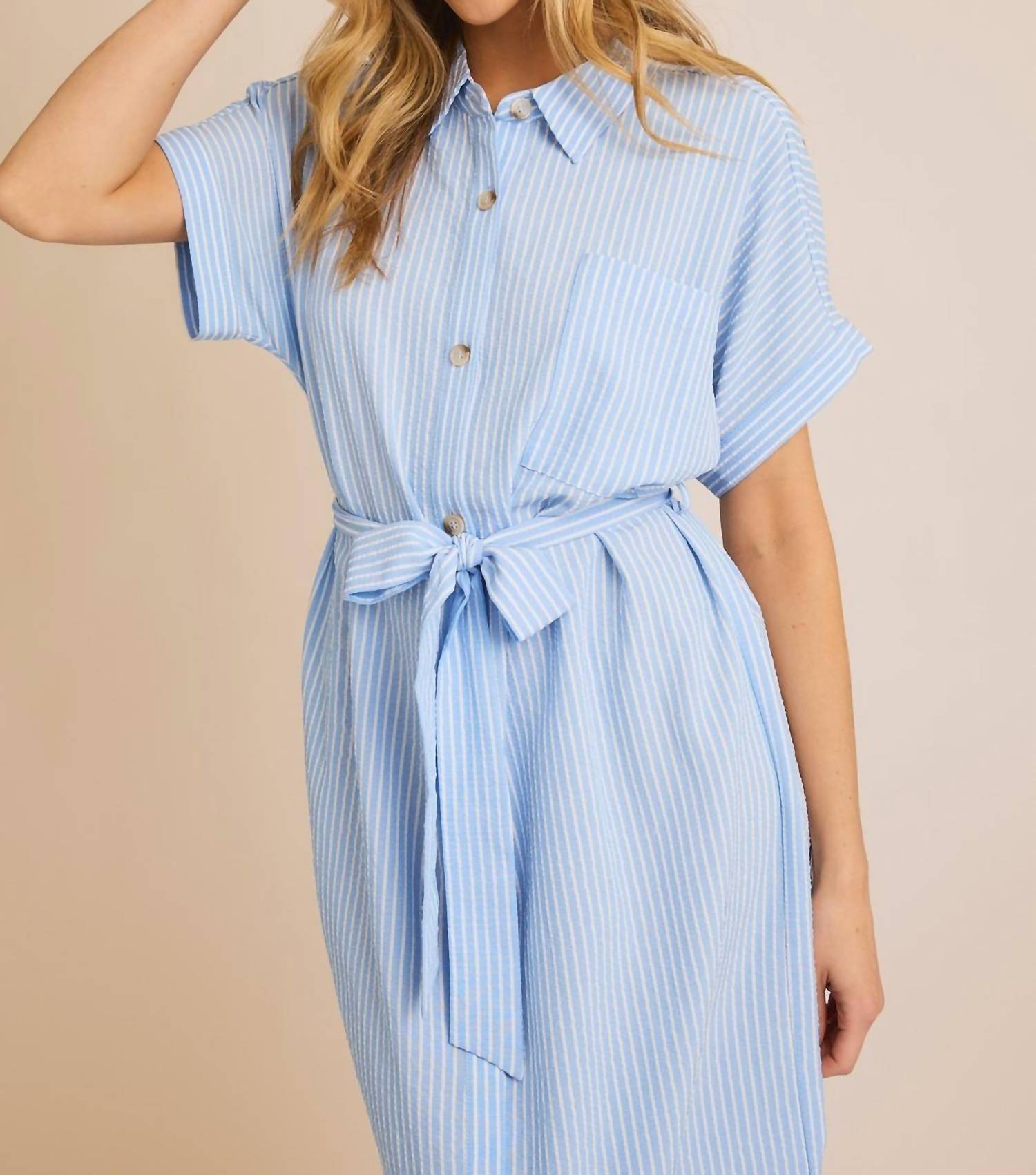 Gilli - Gracie Striped Button Down Shirt Dress
