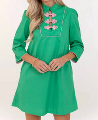 Tcec - Mandarin Collar Detail Dress