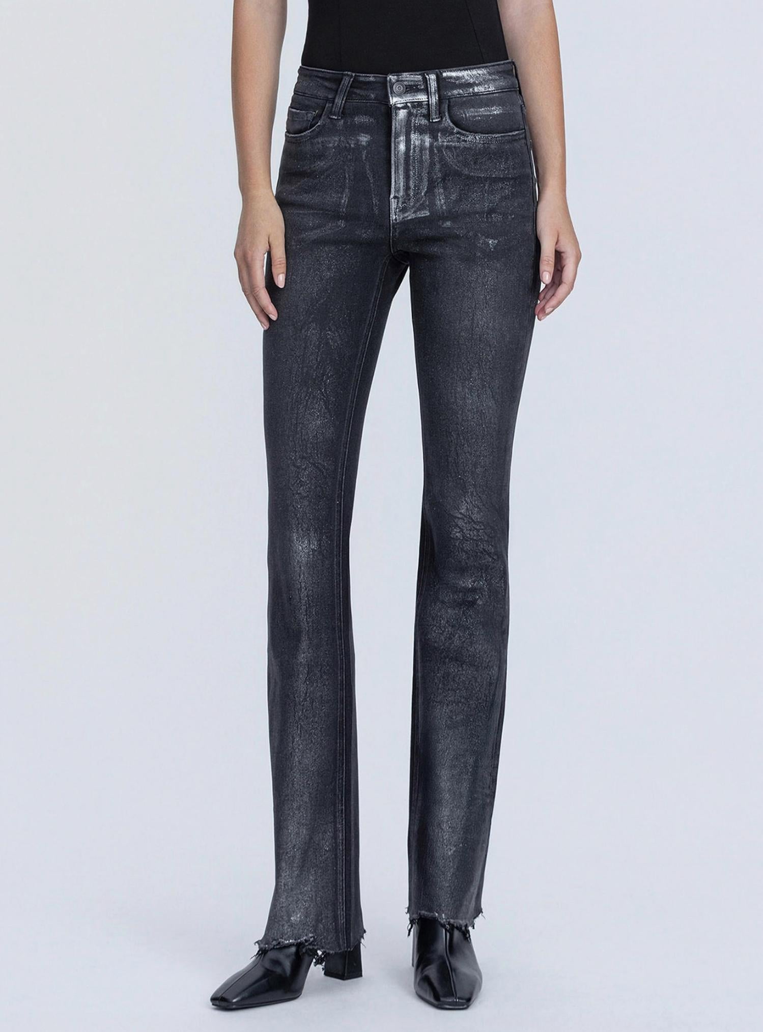 Flying Monkey - Metallic Coated Bootcut Jeans