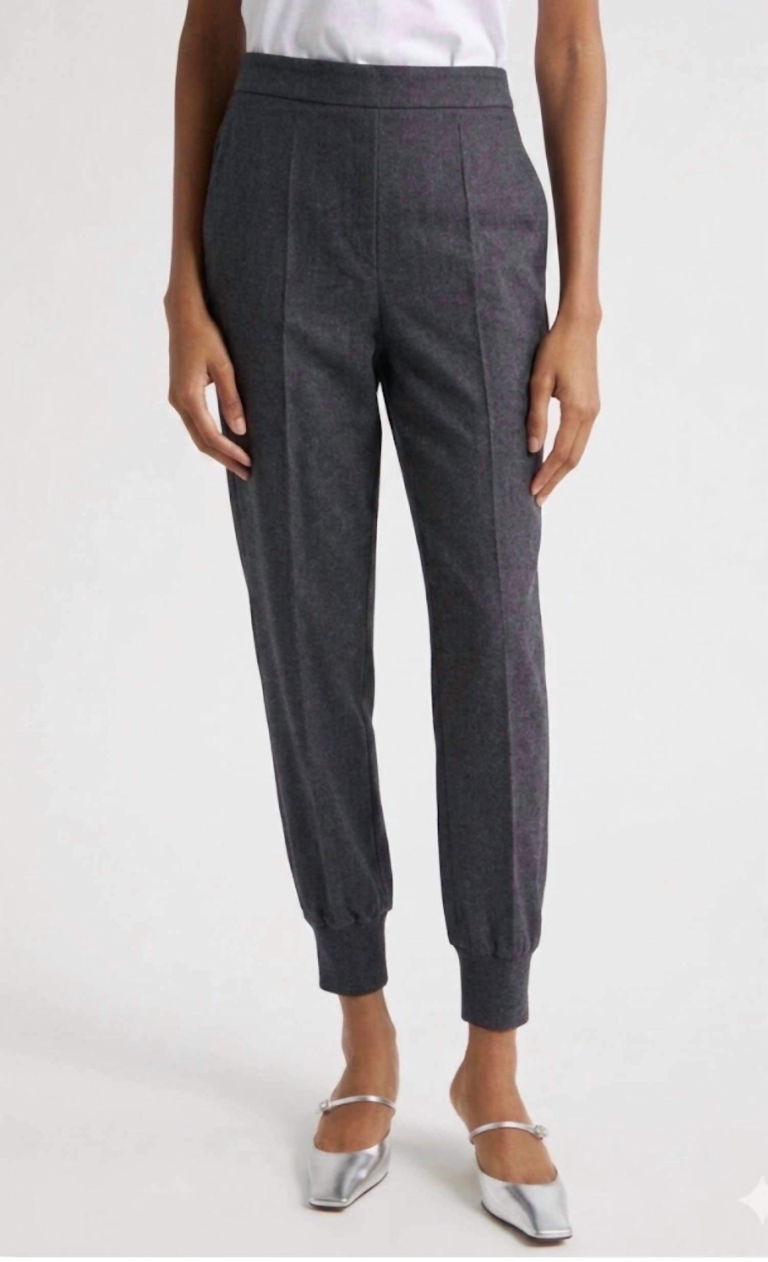 Stella McCartney Iconic Flannel Jogger in ash grey - women's pants