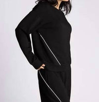 Thread & Supply Britney Long Sleeve Top in black - women's long sleeve top - alternate view