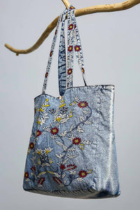 Pol - Patch Pocket Embroidered Woven Tote Bag