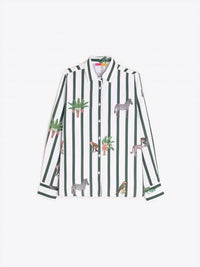 Vilagallo - Safari Print Striped Shirt