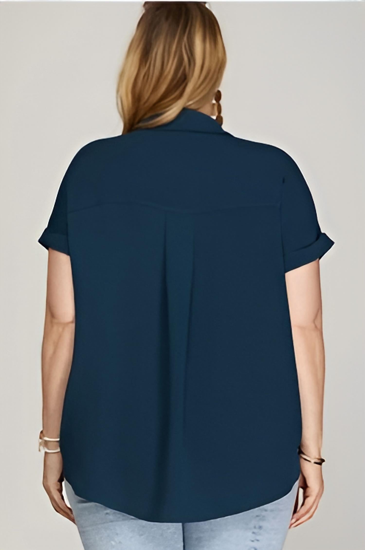 She + Sky - Konnie Drop Shoulder Woven Top - Plus