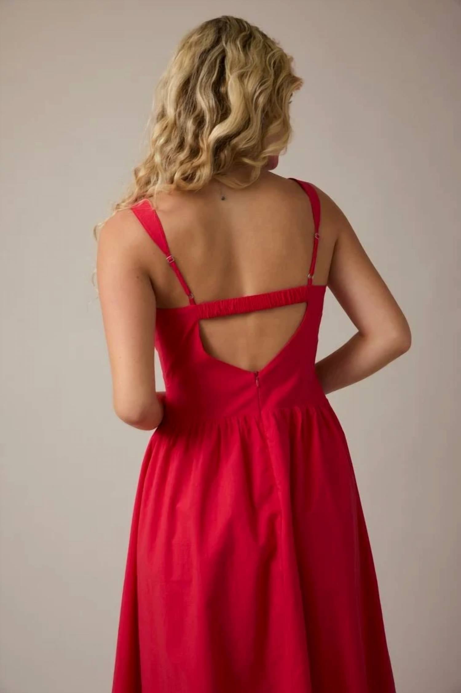 Le Lis - Sleeveless Bustier Poplin Midi Dress