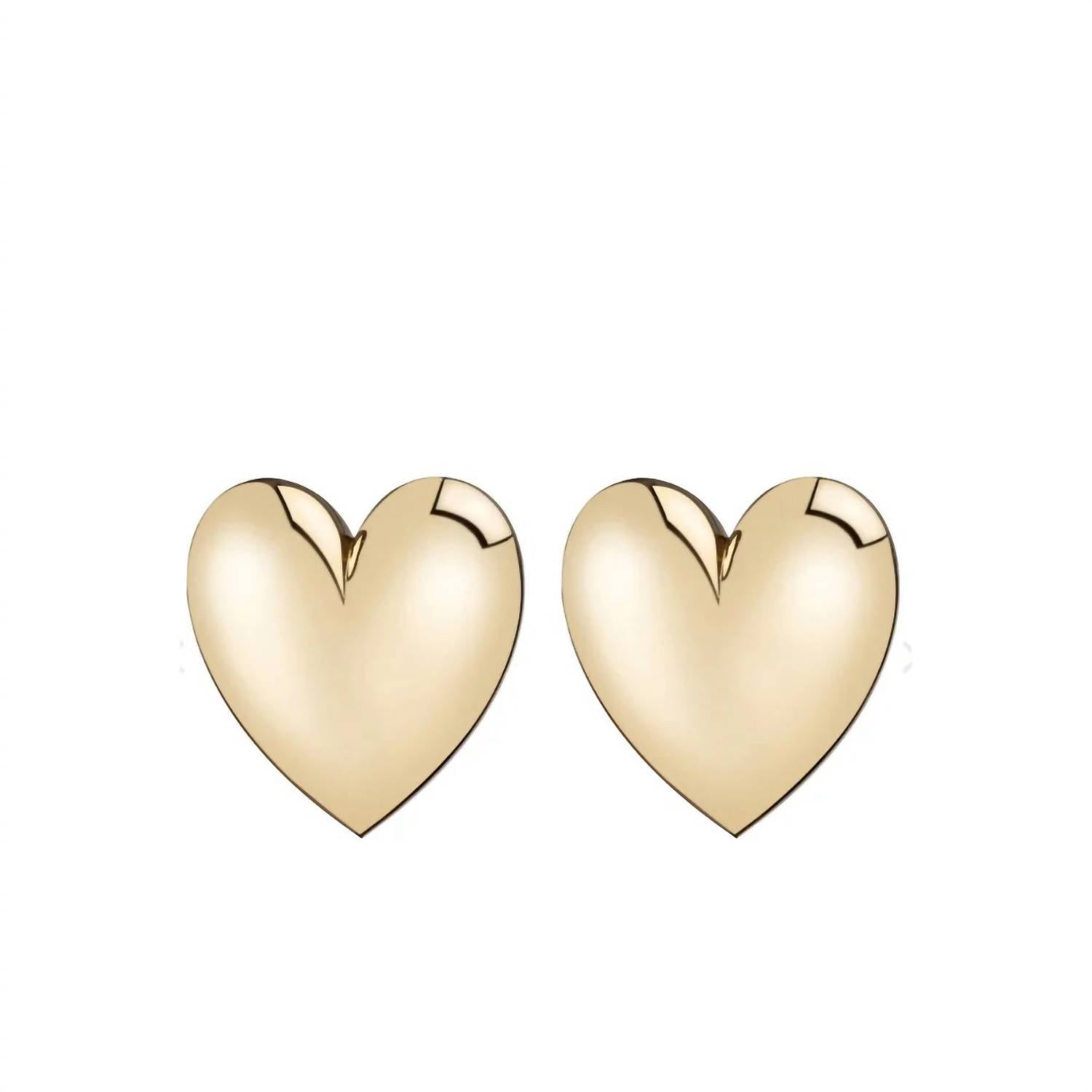 ACCESSORY CONCIERGE Women's Puff Heart Earrings in gold - women's jewelry