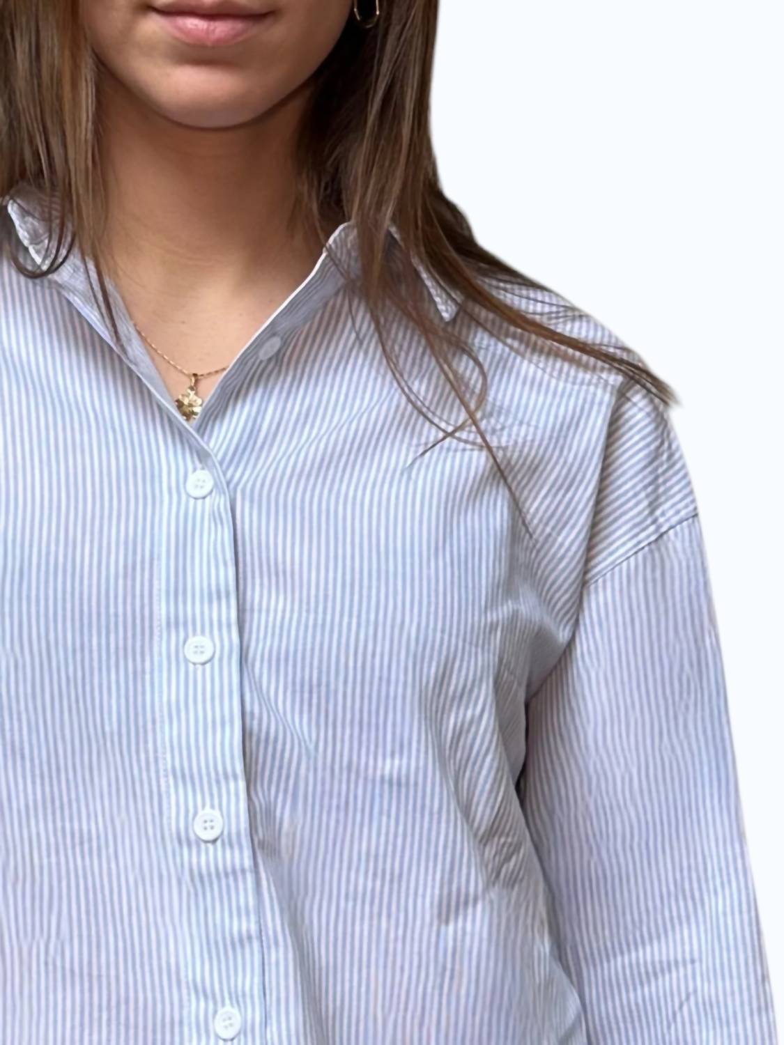 Sunday Edition - Pinstripe Button Down With Stripe Detail Shirt