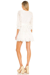 Unishe - Summer Eyelet Mini Dress