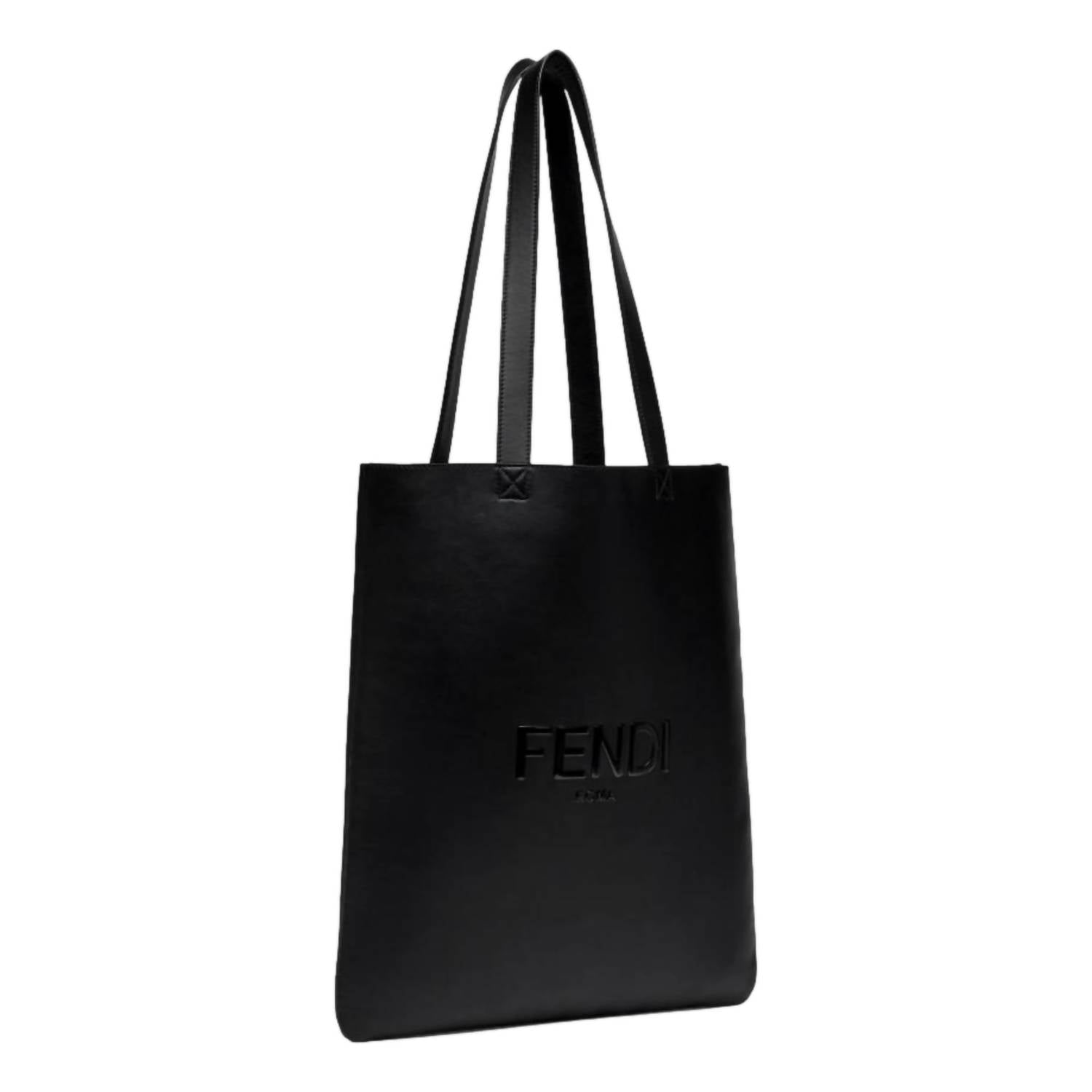 Fendi - Roma Embossed Logo Calf Leather Large Shopping Tote Bag