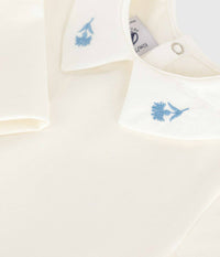 Petit Bateau Ellie Embroidered Collar Blouse in cream and white - kids' blouse - view 4