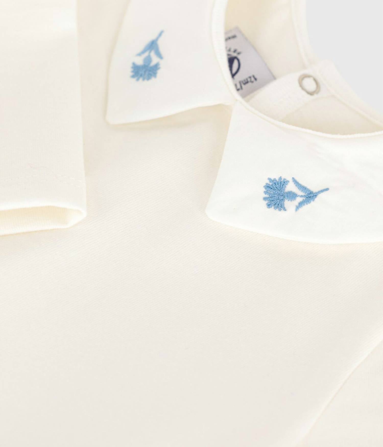 Petit Bateau Ellie Embroidered Collar Blouse in cream and white - kids' blouse - view 4