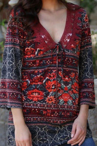 Nostalgia - Floral V-Neck