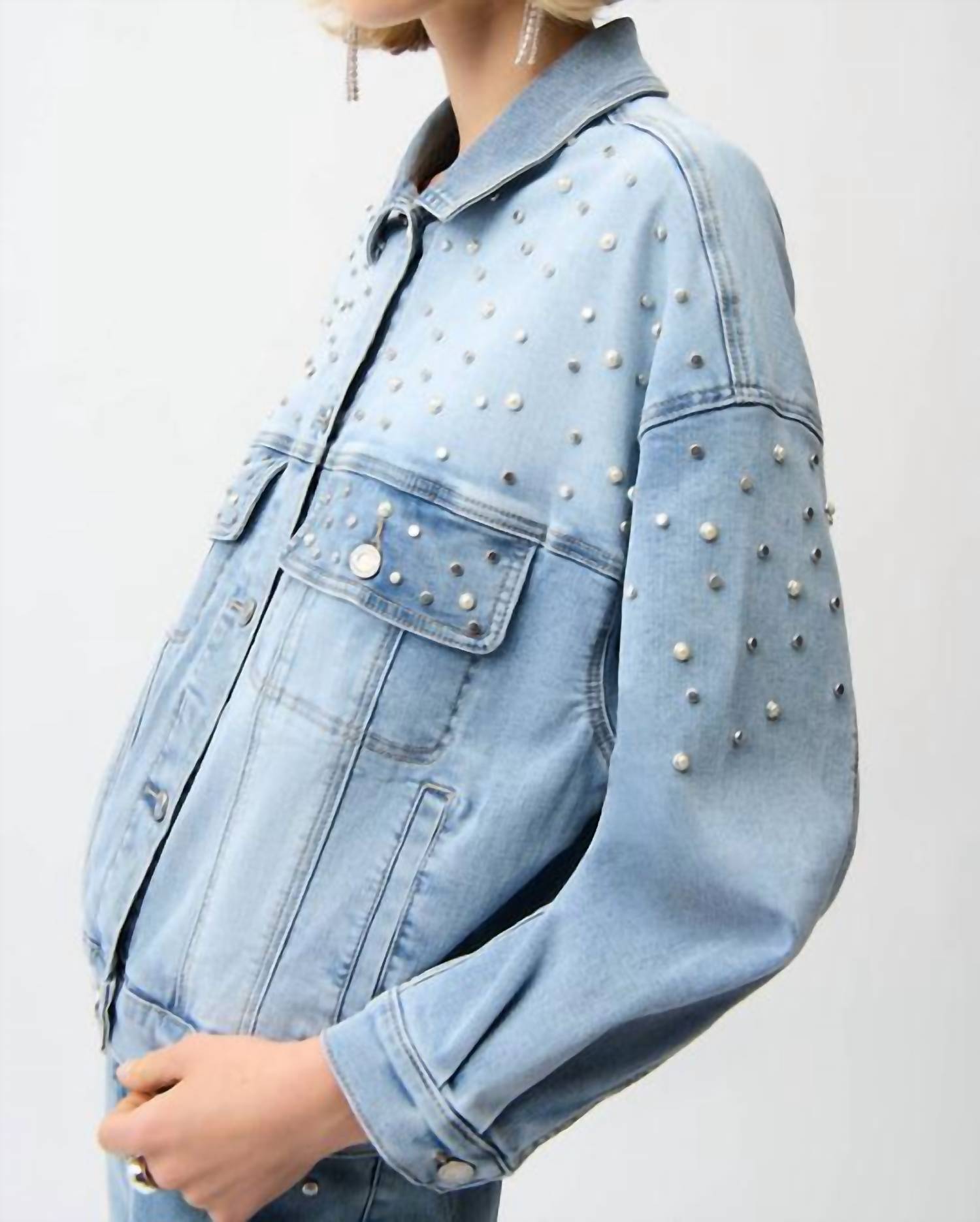 Joseph Ribkoff - Oversized Jacket With Pearls And Studs