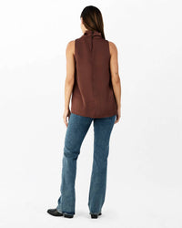 Rag & Bone Jana Sleeveless Top in umber - women's blouse - detail view