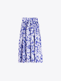 Vilagallo - Tropical Print And Bow Midi Skirt