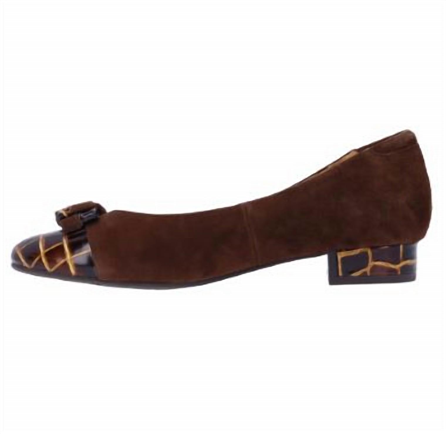 L'amour Des Pieds Women's Farida Leather Pump Shoes in chocolate brown - women's flats - alternate view