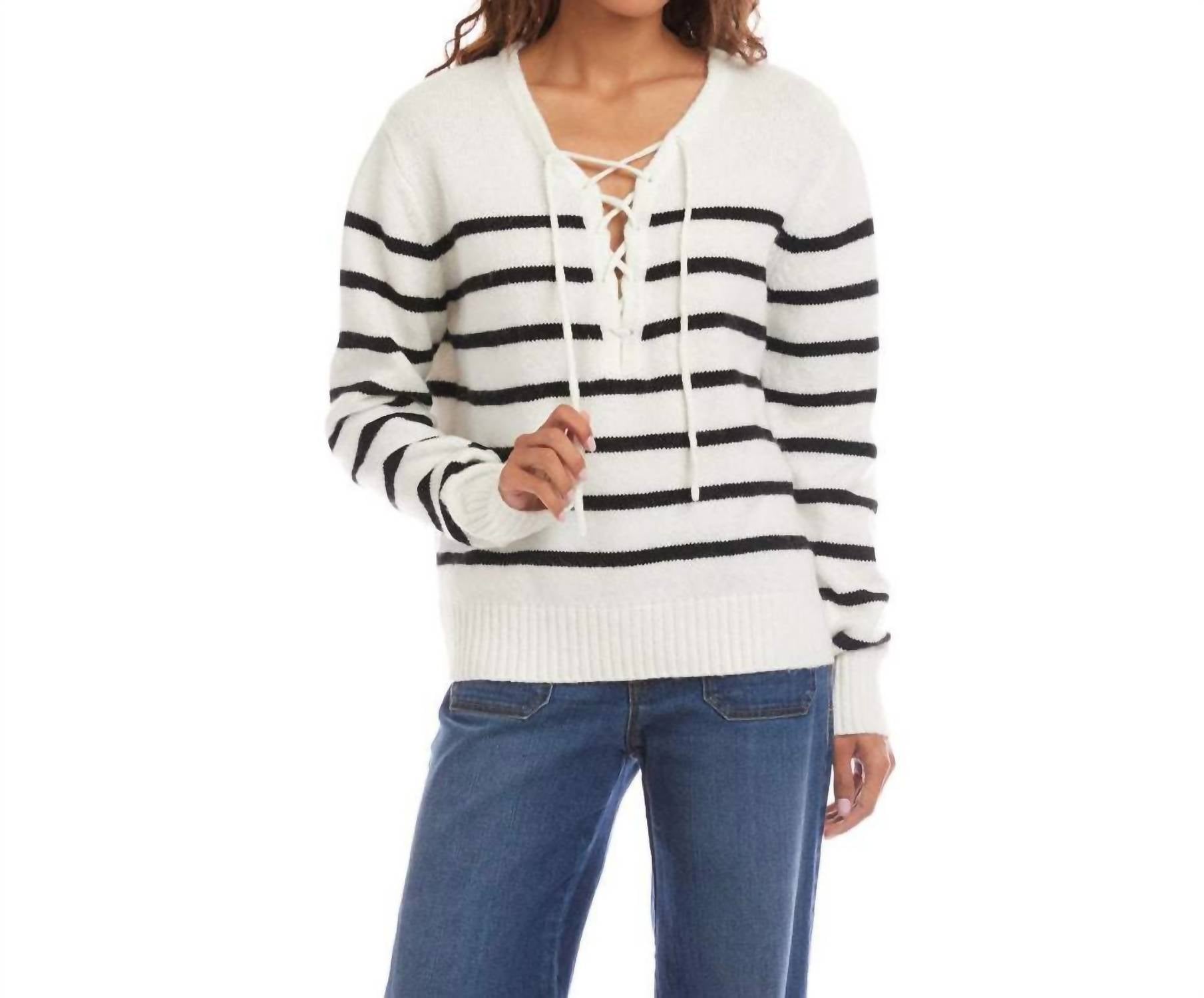 Karen Kane - hidden gem lace up sweater