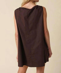 Olivaceous - Sleeveless Cotton Mini Dress
