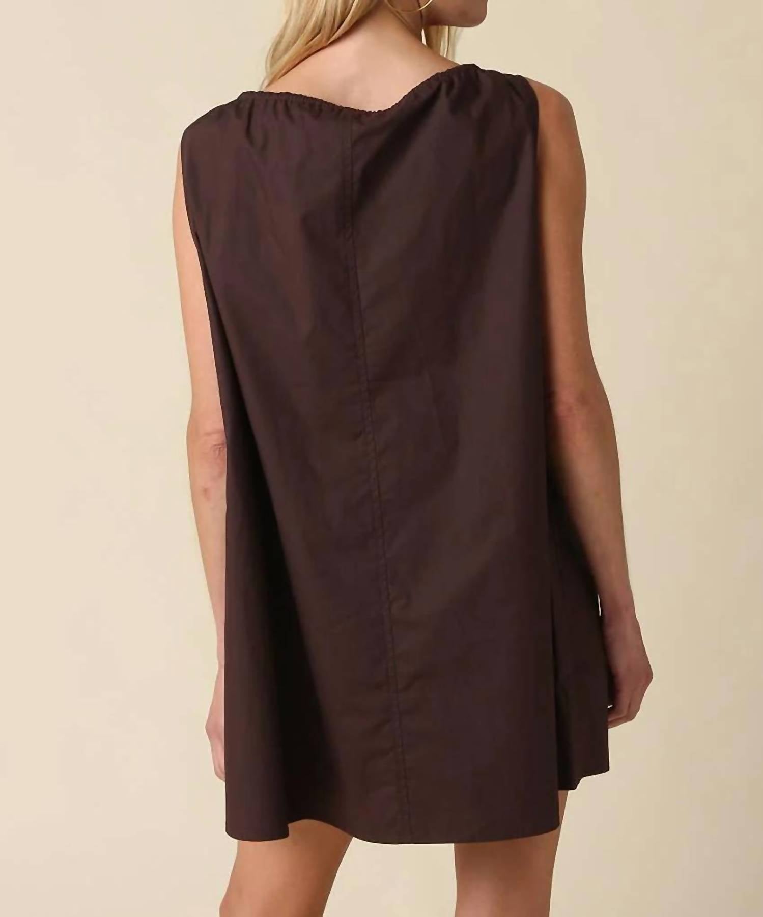 Olivaceous - Sleeveless Cotton Mini Dress