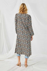 Hayden La - Floral Buttoned Puff Sleeve Duster