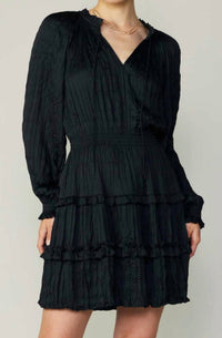 Current Air - Long Sleeve Wrinkled Mini Dress