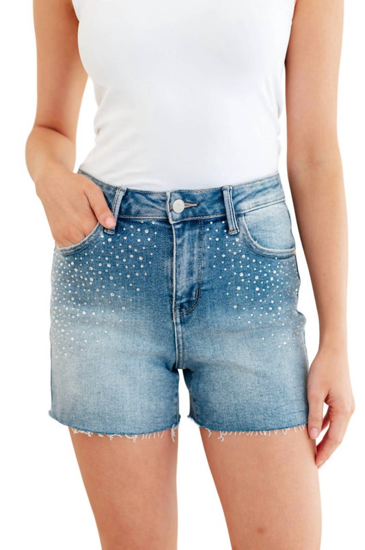 Judy Blue - High Rise Rhinestone Cutoff Shorts