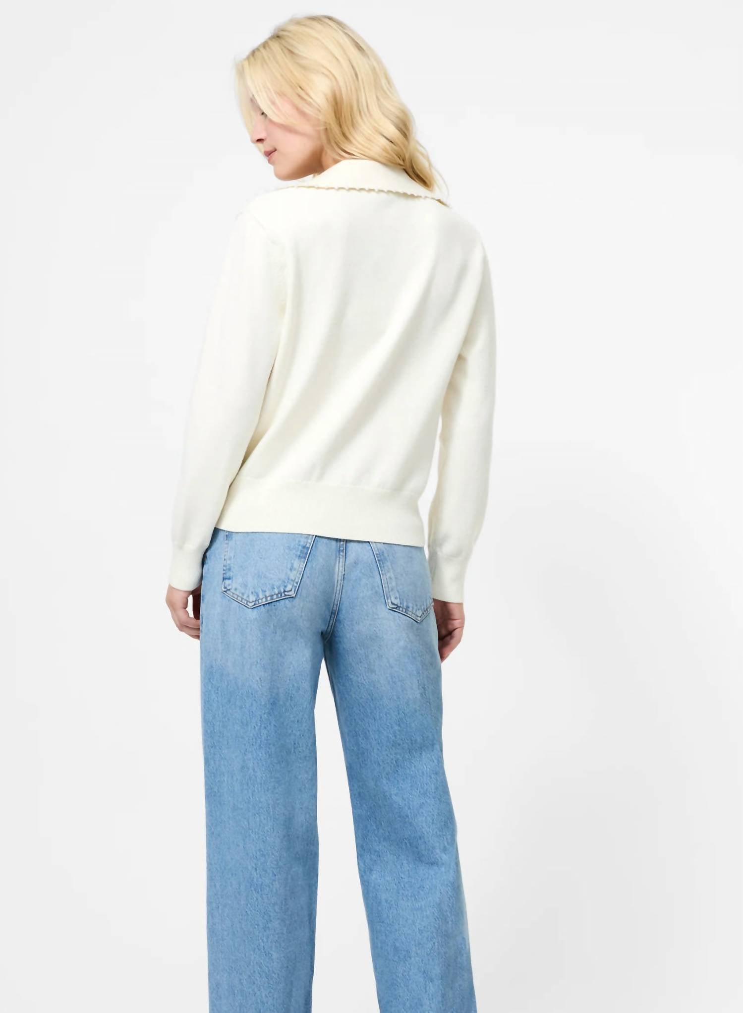 FRENCH CONNECTION Sloane Pearl Sweater in porcelain cream - women's sweater - alternate view