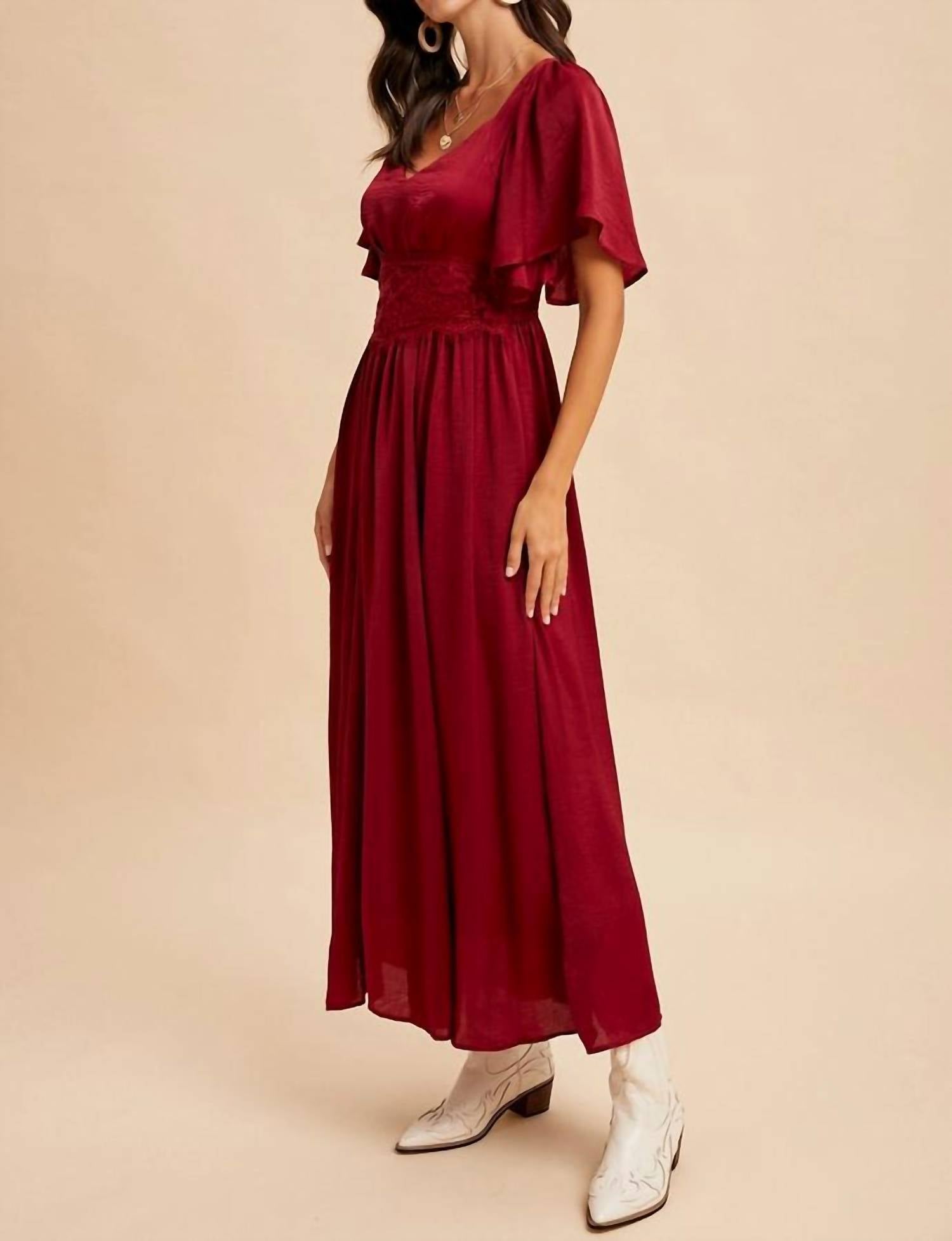 In-Loom - Satin Lace Maxi Dress