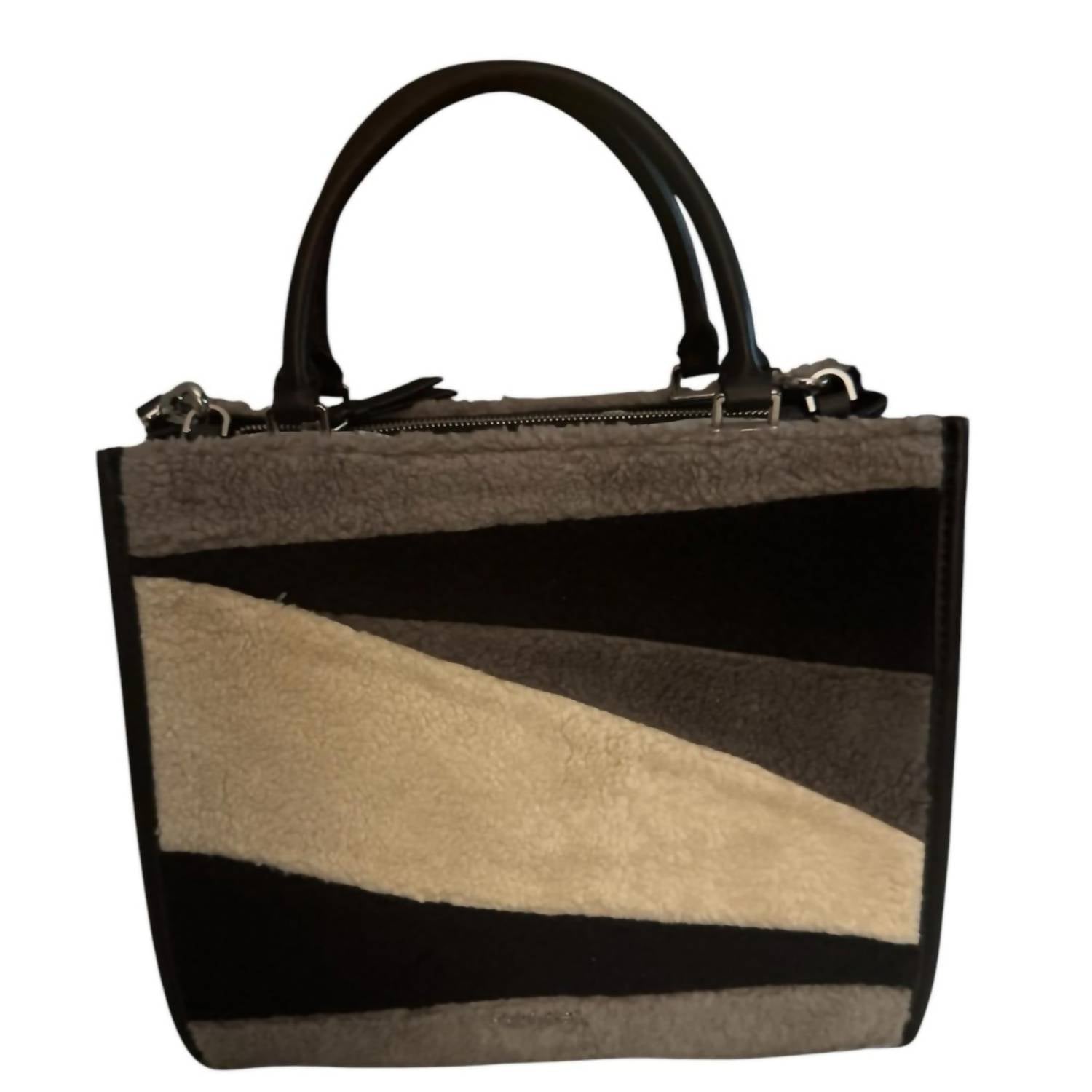 CALVIN KLEIN Women's Shoulder Bag in black and cream - women's bag - alternate view