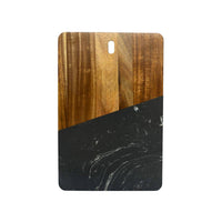 Creative Gifts International - Marble and Acacia Wood Rectangular Diagonal Board