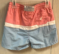 The Beaufort Bonnet Company Boys' Colorblock Trunks in hamptons hot pink blue - kids' item - detail view