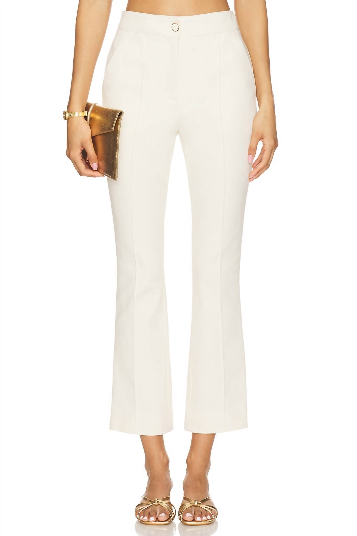 Veronica Beard Kimra Pant in ecru - women's pants