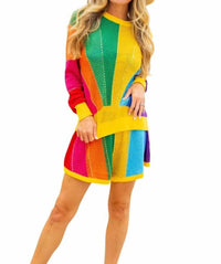 QUEEN OF SPARKLES Women's Sunshine Rhinestone Short Set in rainbow - women's sleepwear