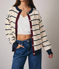 Sunday Edition - Color Block Button Down Sweater