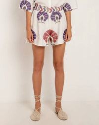 Greek Archaic Kori - Mini Peacock Shorts
