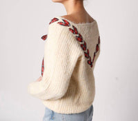 So Me Holly Jolly Bow Sweater - Plus in light brown - women's sweater - alternate view